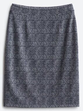 Classic Blue and Gray Plaid Skirt